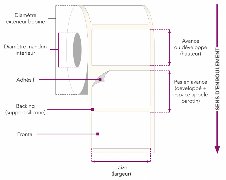 les différents éléments d'une étiquette
